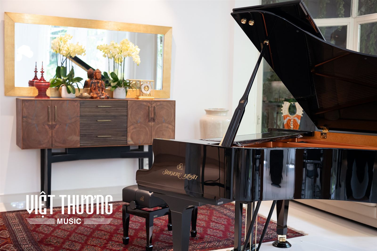 Đàn Shigeru Kawai SK-3 trong không gian nhà của khách hàng