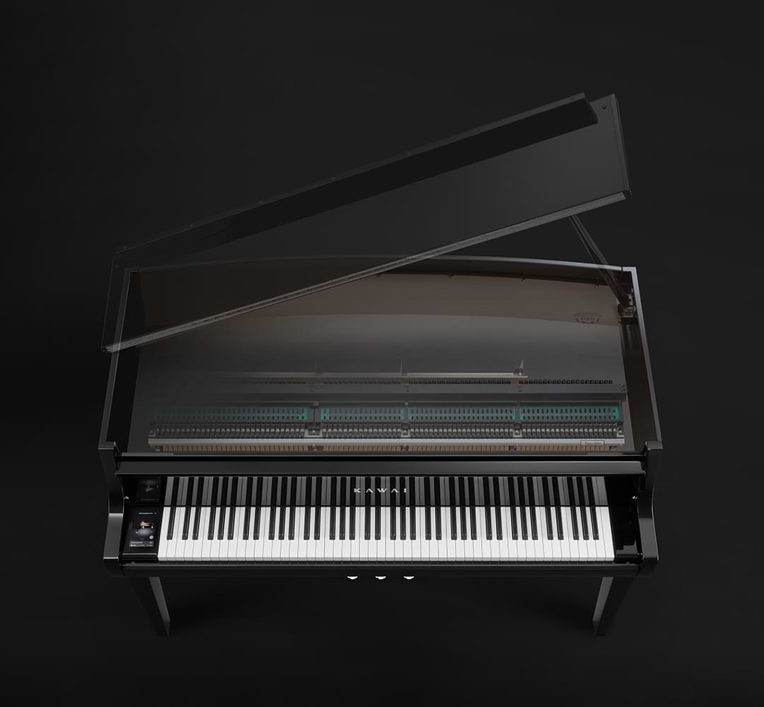 Cấu tạo hybrid bên trong Kawai NOVUS NV12 — thân đàn grand piano thật ẩn chứa hệ thống digital