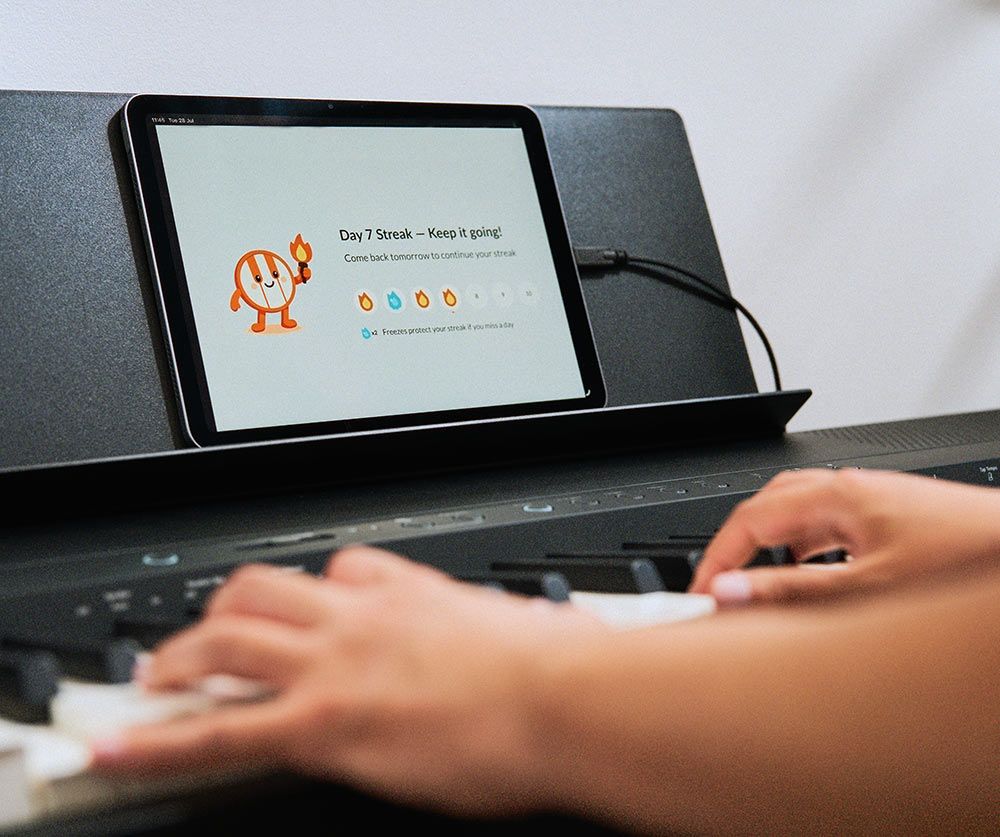 Chuỗi ngày luyện tập trên app Piano Sphere
